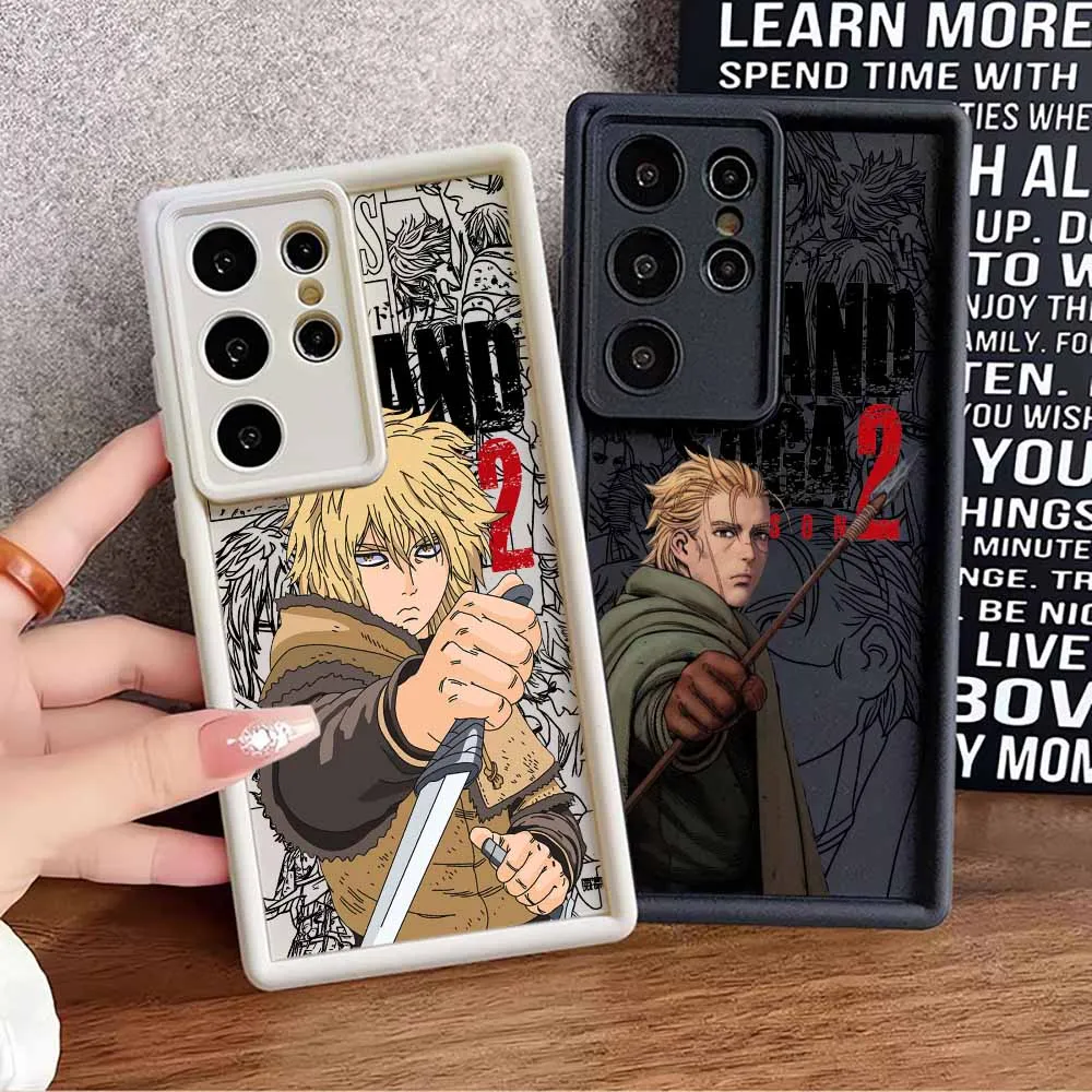 Funda de silicona con cordón para teléfono VINLAND SAGA Anime para Samsung Galaxy S26 S25 S24 S23 S22 S21 S20 FE Ultra Plus