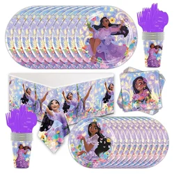 Disney Encanto Isabella Birthday Party Decor Isabella Balloon Banner Napkin Tablecloth Plates Cups Girl Baby Shower Supplies