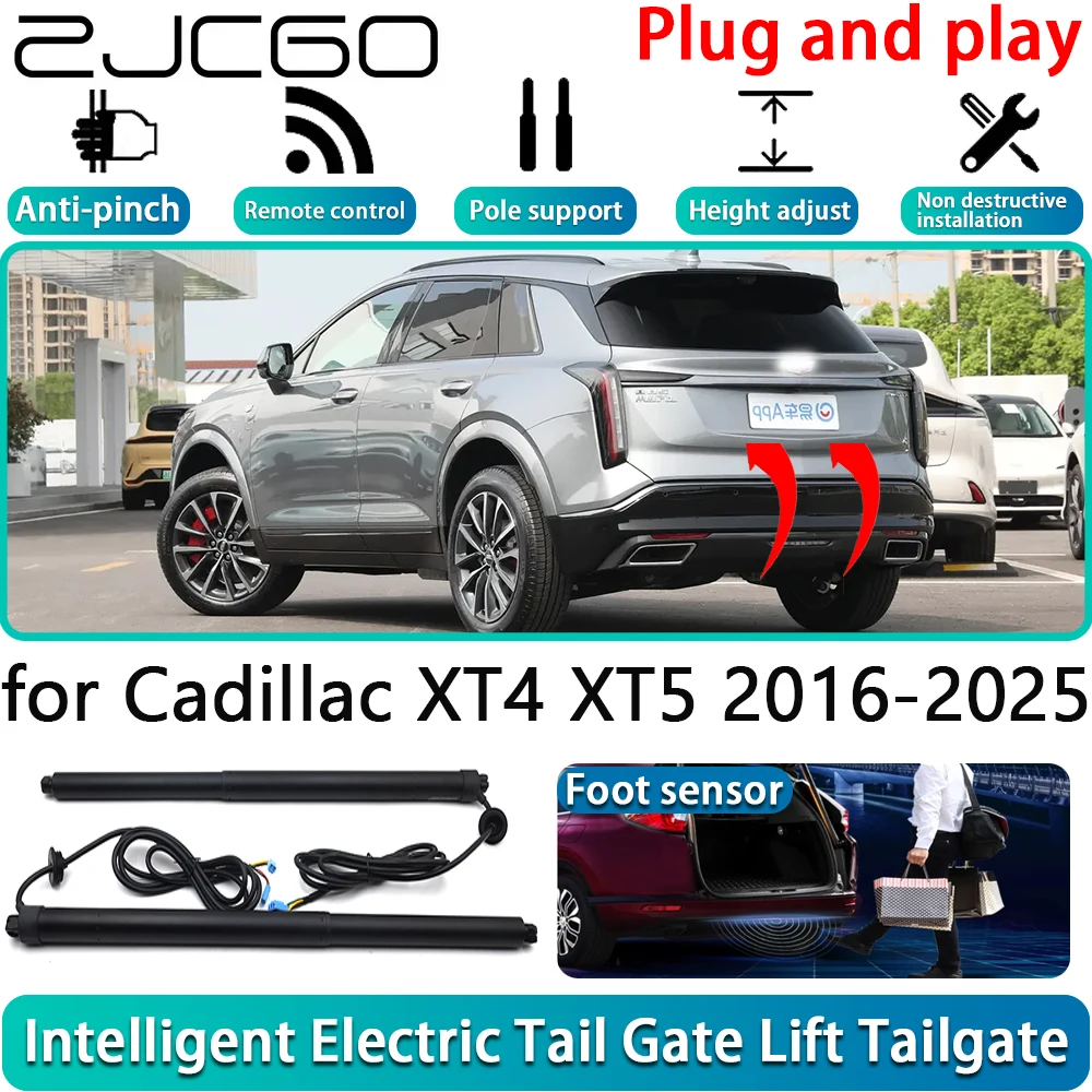 

ZJCGO for Cadillac XT4 XT5 2016-2025 Car Electric Powered Tailgate Power Liftgate Automatic Tailgate System With Foot Sensor