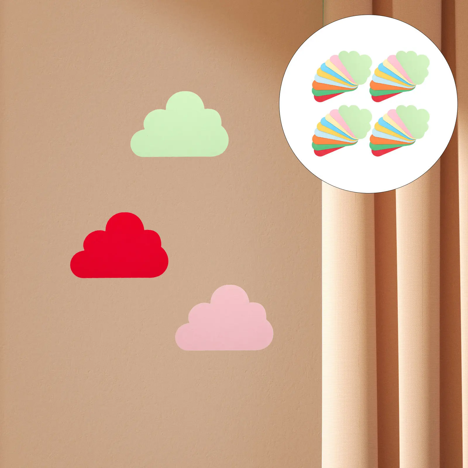 

90 шт. вырезок из бумаги в форме рук: красочные украшения в форме облаков для декора стен класса, поделок своими руками, весенних праздничных украшений