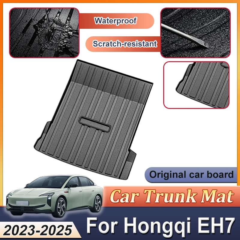 Автомобильный 3D коврик в багажник для Hongqi EH7, аксессуары 2023 2024 2025, ковер из ТПЭ, водонепроницаемый напольный коврик, индивидуальный коврик, антигрязный поднос