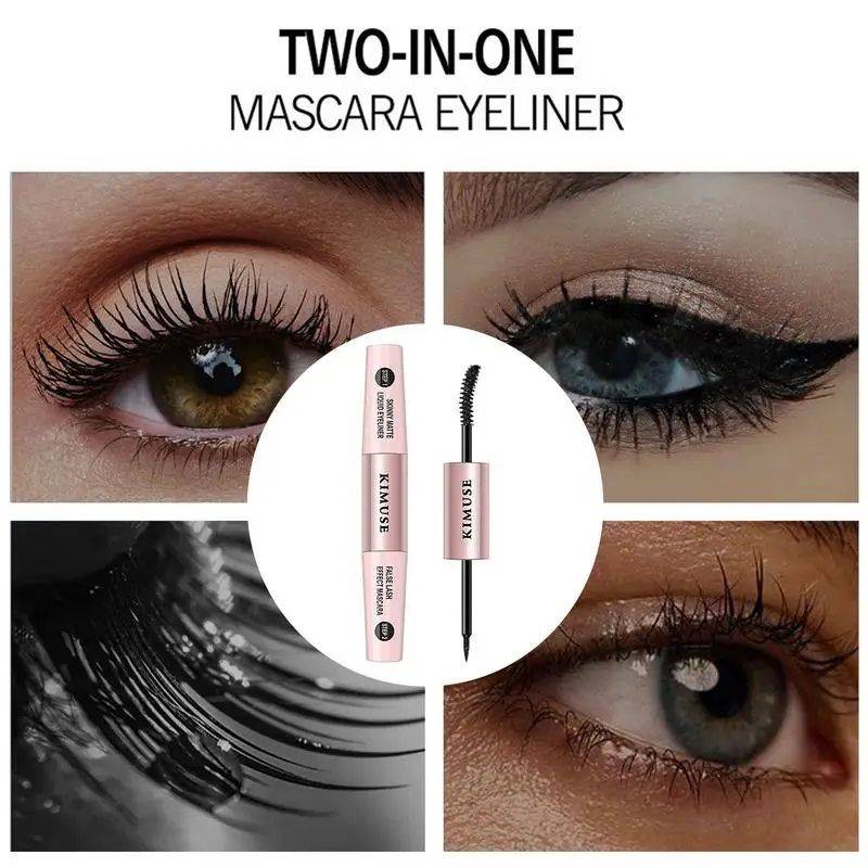 Mascara et eye-liner longue tenue pour les yeux, maquillage pour les yeux, résistant à l'eau, look naturel, boucles