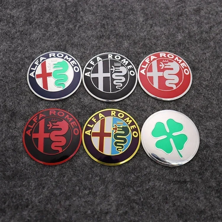 56mm Car Styling Tire Hubcap Sticker Wheel Rim Badge for Alfa Romeo Mito Giulia Giulietta 147 155 156 159 Stelvio 4C Accessories