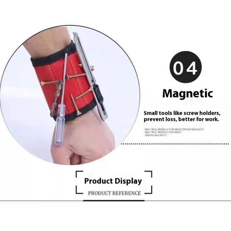 Starker magnetischer Armband-Werkzeughalter für Elektriker, Zimmermann, Nägel, Schrauben, Aufbewahrung, mehrere Taschen, Arbeit, Handgelenkschlaufe, Organizer, Neu