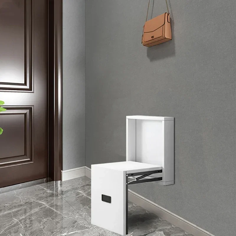 

Useful Bathroom Furniture Footstool Wall Mounted Folding Chair Household Hidden Shoe Changing Stool Woodware Toilet Porch Foldin
