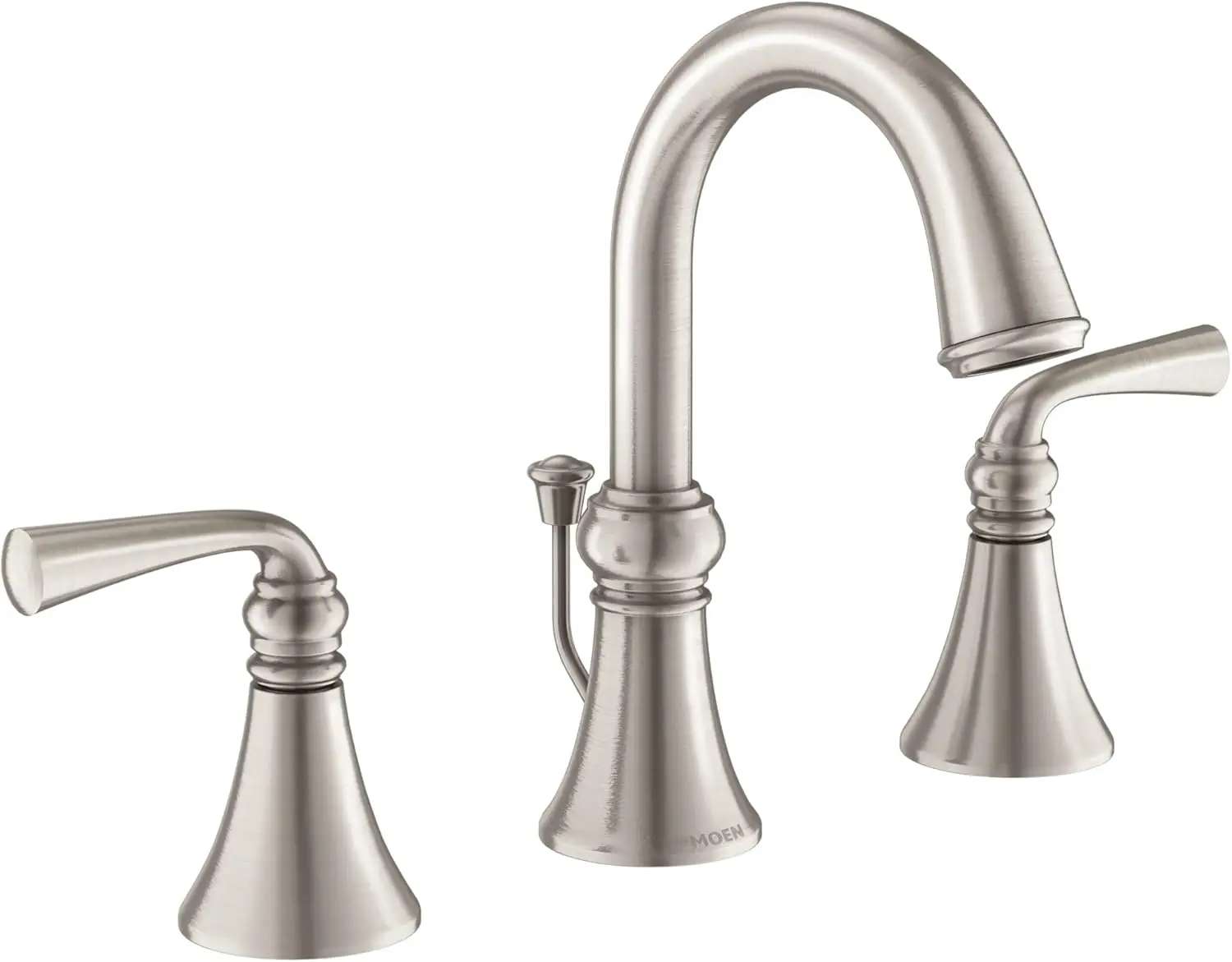 Grifo de baño generalizado de dos manijas de níquel cepillado resistente al punto con válvula incluida, grifos de baño