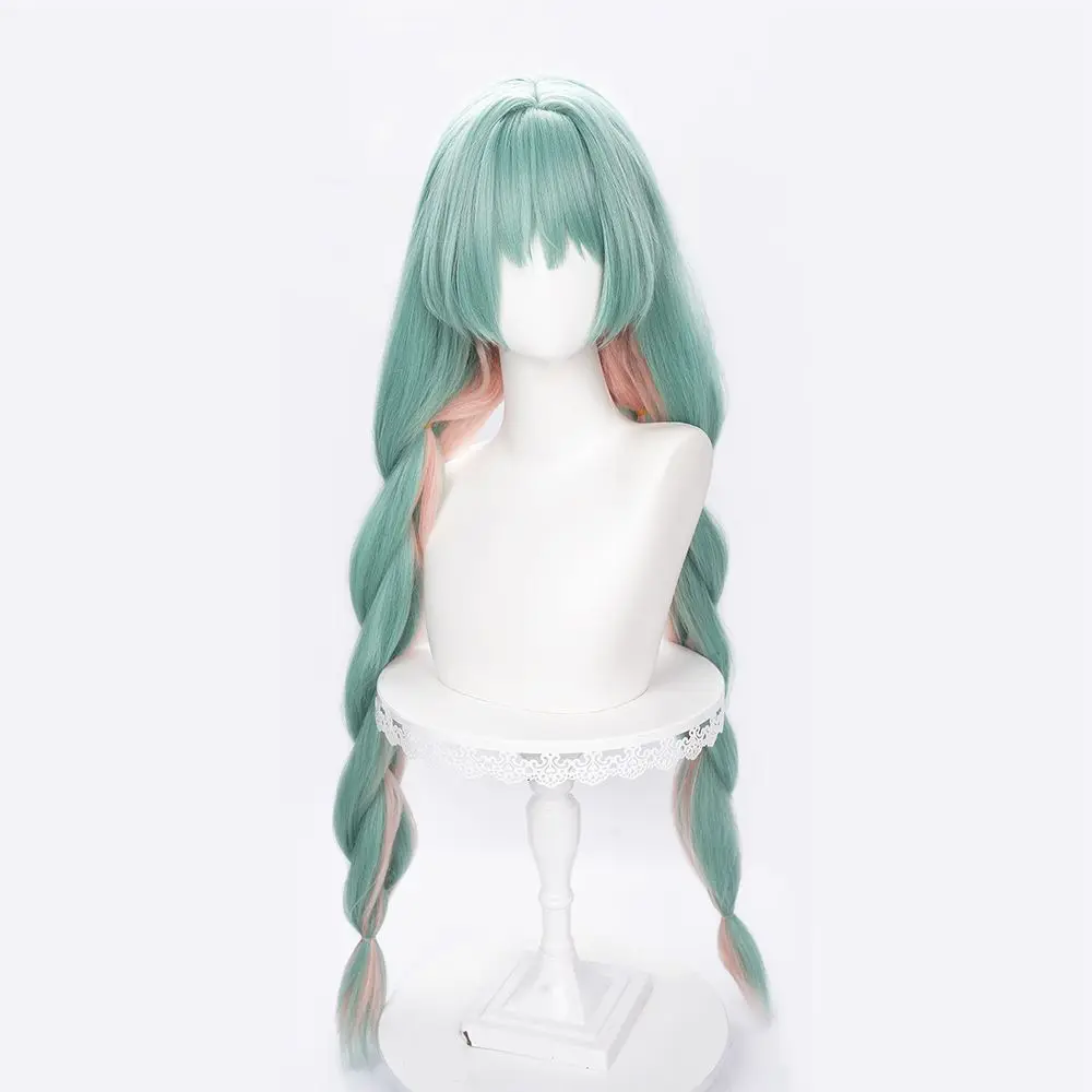 Pelucas de Cosplay Phrolova para mujer, peluca de Cosplay de ondas de salud para Halloween, pelo sintético resistente al calor de 100cm de largo para fiesta + gorro de peluca