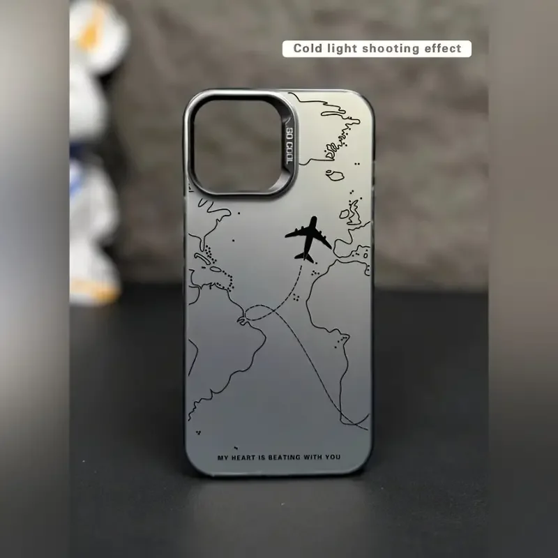 Travel-Inspired Airplane Route Design TPU Basic Case for iPhone 15 Pro Max 14 13 12 11 XS X XR 7 8 Plus 15 Matte Hard Back Cover