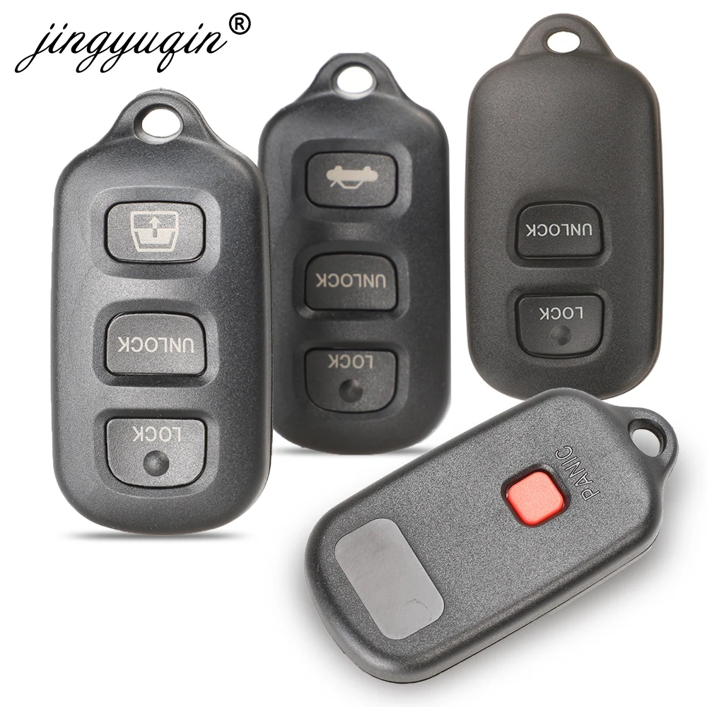 

jingyuqin Remote key Shell fob 3 Button + Panic for Toyota Sequoia 4-Runner 4Runner 2003-2008 Keyless Case Replacement