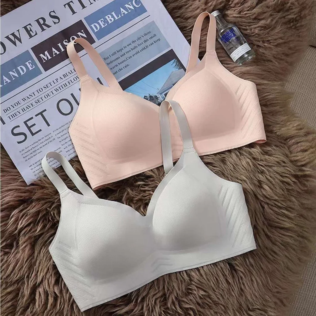 Ice Silk Cool Feel Seamless Steel Ring Free Soft Support Thin Large Size Bra