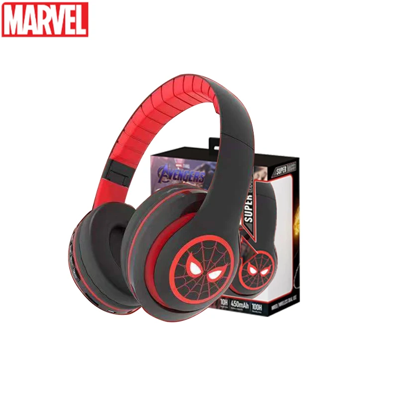 New iron Man Bluetooth Headphones Over-Ear Wireless Stereo Earphones Cartoon Spiderman Iron Man Captain Headset with Mic