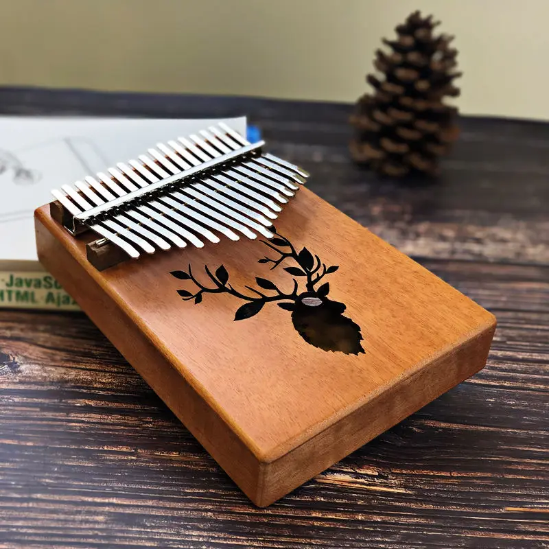 High Quality Kalimba Thumb Piano Mahogany Wood 17 Keys Musical Instruments with Learning Book Mbira Body Christmas Gift Piano