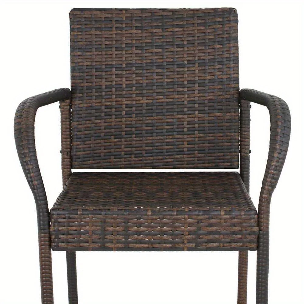 Korb Barhocker Rattan Stuhl Terrassen möbel Stuhl Outdoor Hinterhof 2er-Set