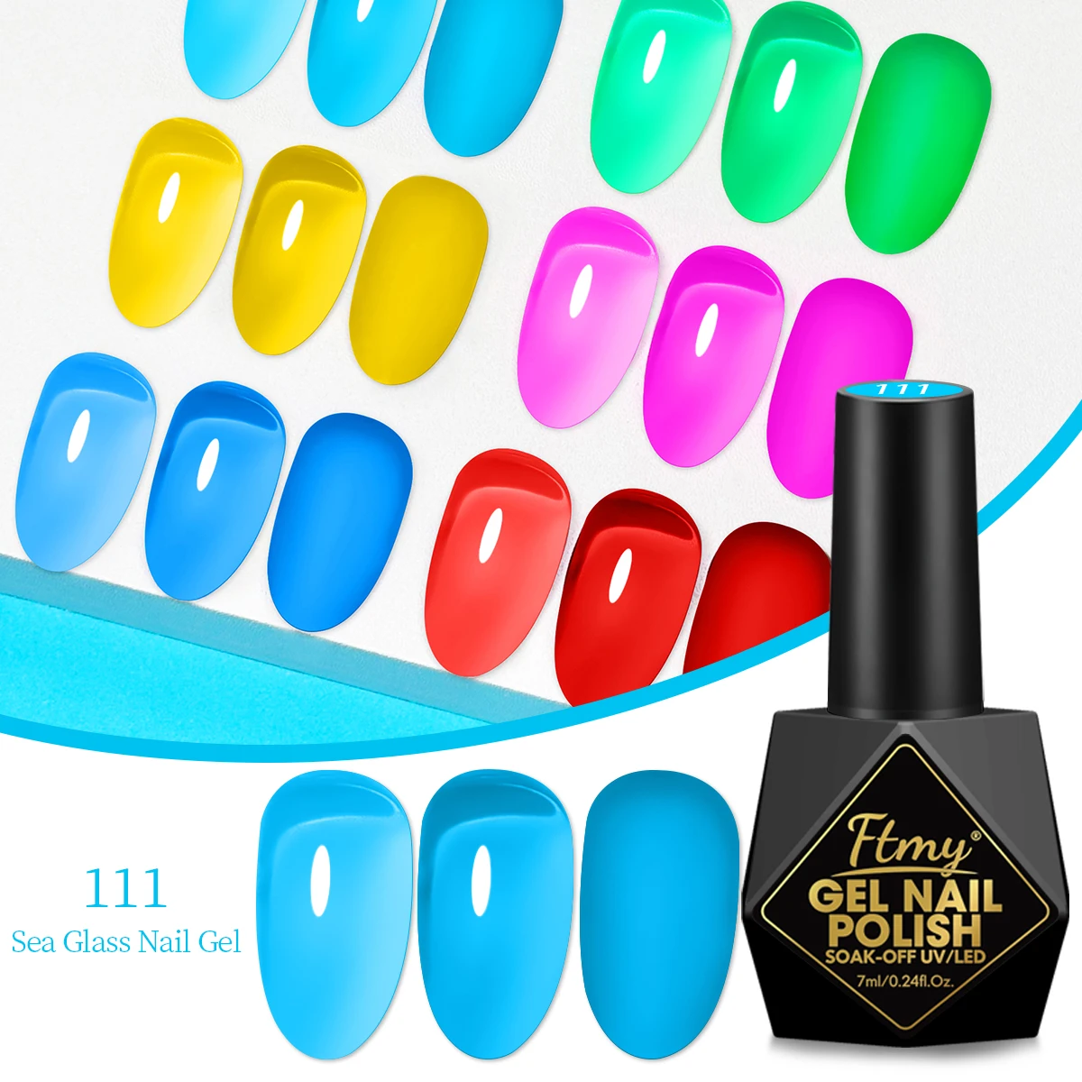 6 قطع/مجموعة طلاء أظافر جل كريستال جيلي البحر، جل أظافر شفاف باللون الأزرق والوردي والأحمر مع تأثير شفاف للثلج، نقع بالأشعة فوق البنفسجية/LE #4