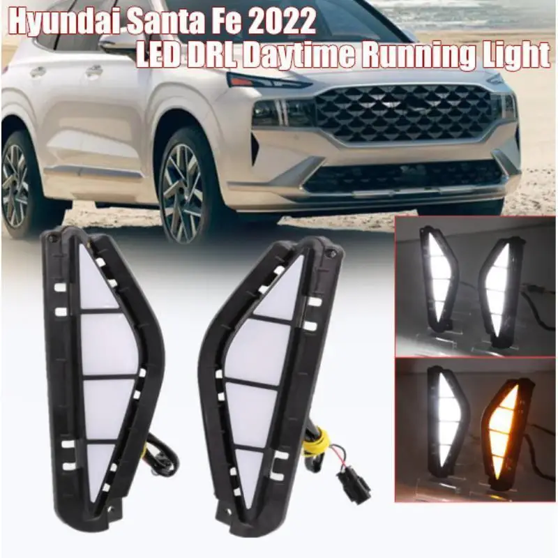 

SAAR Compatible with 21-24 Hyundai Santa Fe DRL Daytime Running Light Modification Front