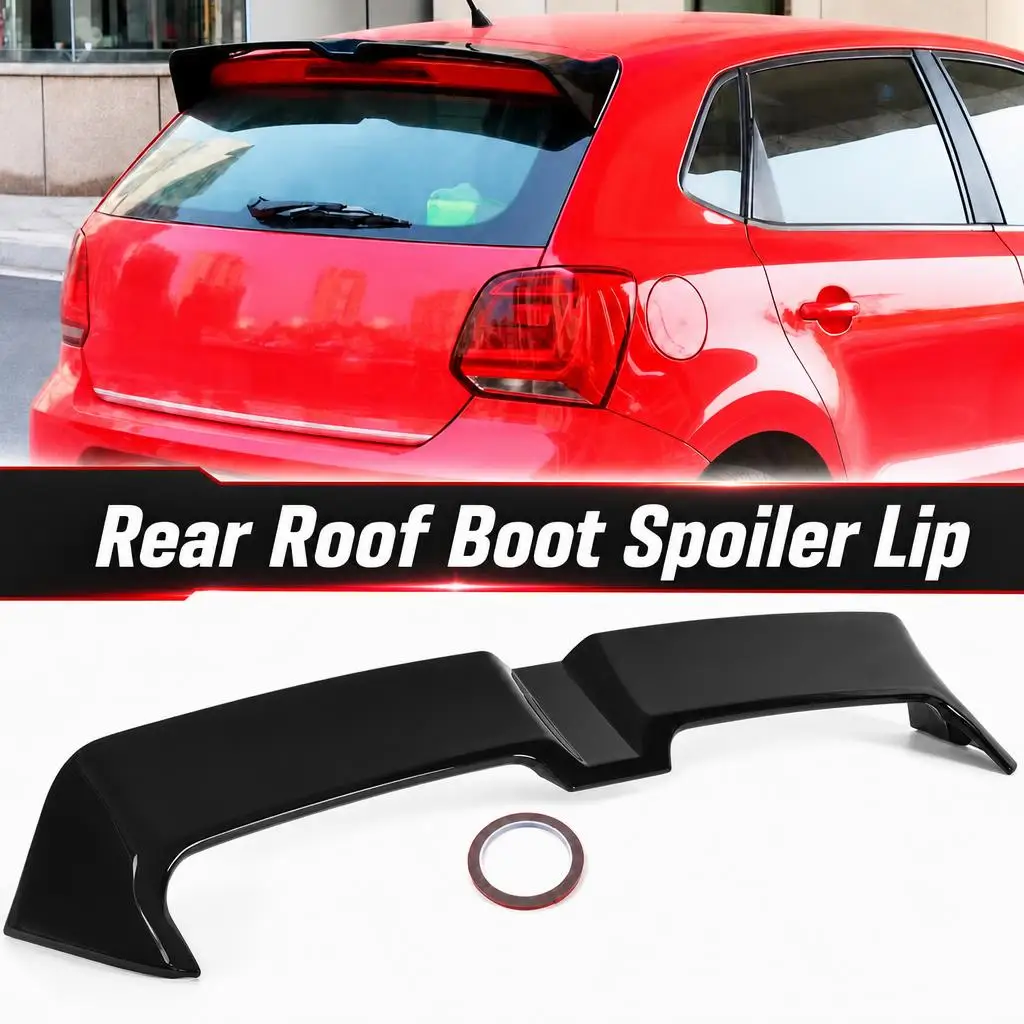 Image of Heckspoilerlippe für VW Polo Mk5 6R 6C 2009-2017 im OTG-Stil, glänzend schwarz, Auto-Exterieur-Modifikationszubehör