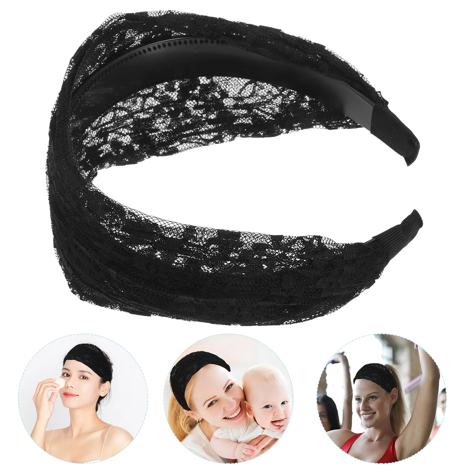 

Wide Elegant Headbands Women Hair Accessory Girls Headband Lace Headband For Women Side Pressed Turban Fashion