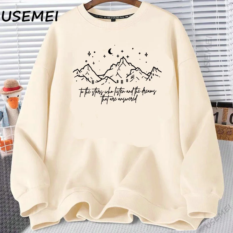 Suriel Tea Co Women's Sweatshirt Harajuku Pullover A Court of Thorns and Roses Bookish Hoodie Vintage Streetwear Clothes