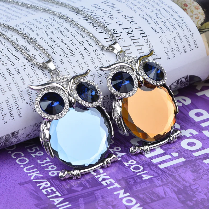 Necklace Long Crystal Owl Sweater Chain Yiwu Accessories Necklace Pendant