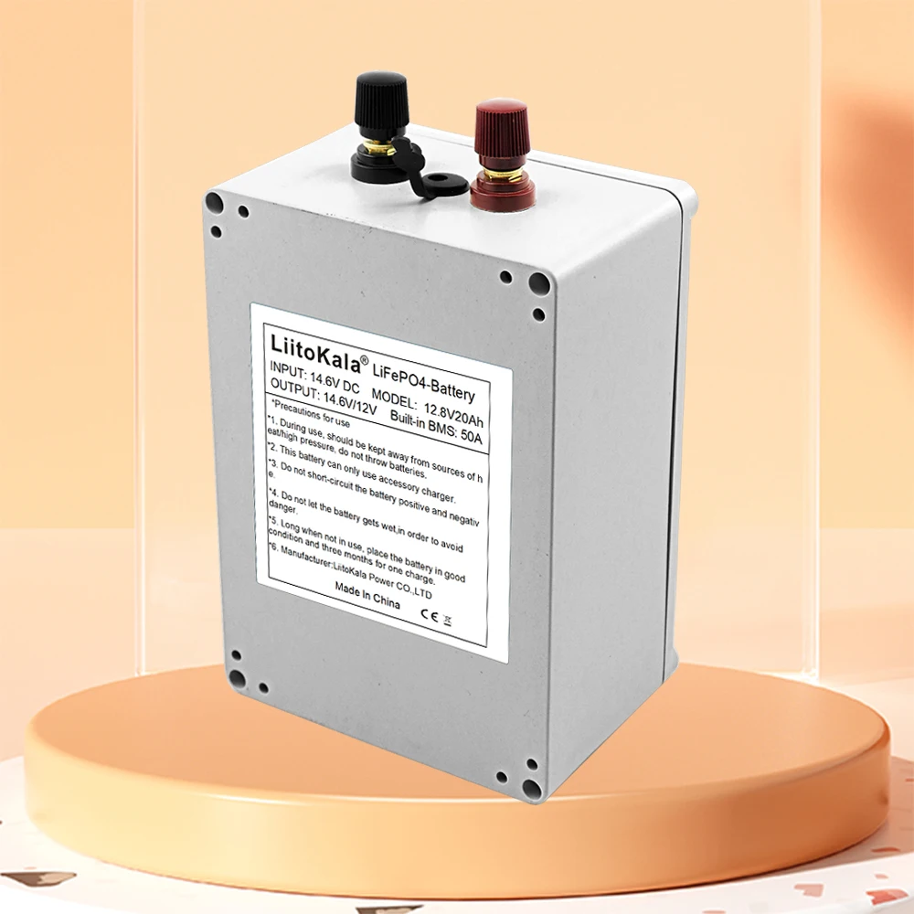 Liitokala 12v LiFePO4 Rechargeable Battery Pack 12.8V 20Ah-50Ah 4000Life Cycles with BMS Protection for Solar RV Mar