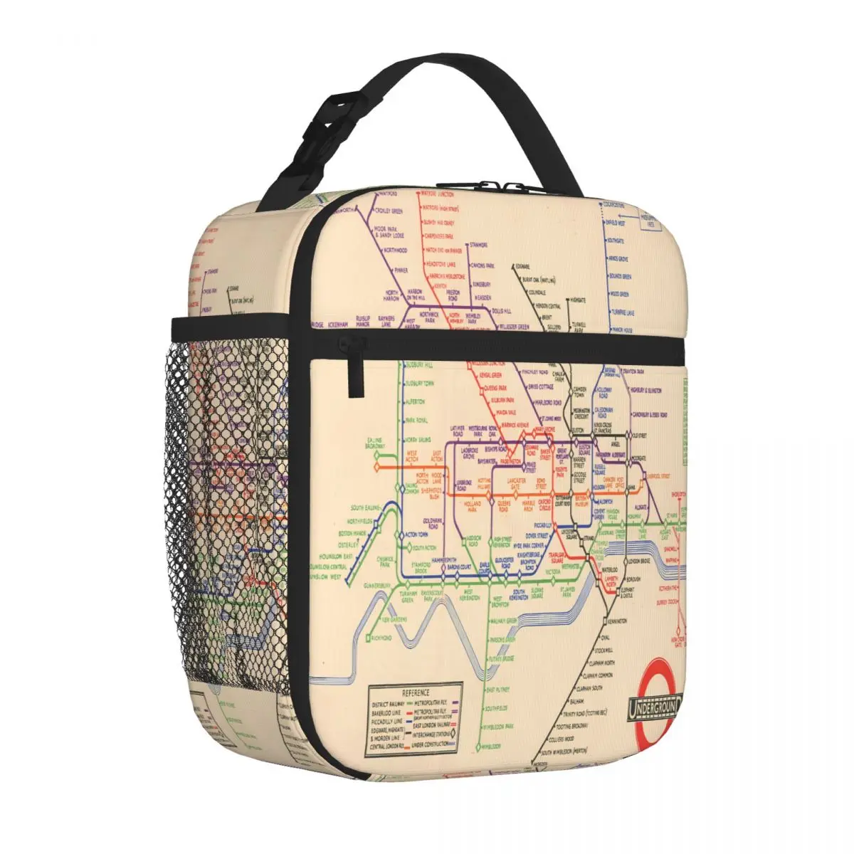Bestselling Map-of-the-london-underground-london-metro Fashionable Durable Lunch Bag Long Drive Commuter Lunch Bag view 2