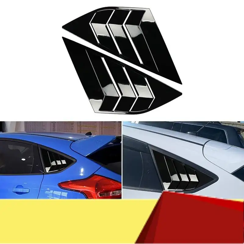 

Rear Side Window Louvers For Ford Focus ST RS MK3 Hatchback 2012-2018 Accessories Air Vent Scoop Cover-M53K