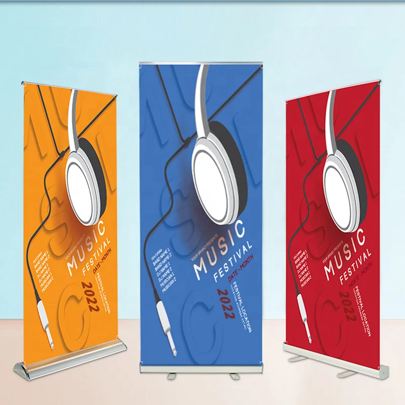 Direct Sale Customized Advertising Stand Up Banner Retractable Roll Up Banner Stand Roller Banner