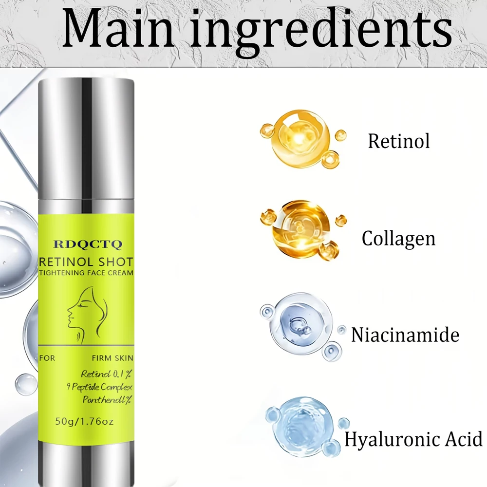RDQCTQ Retinol Shot Serum Retinol, Peptide Complex & Panthenol | Intensive Firming Softens skin Serum for Tightening Sagging Ski