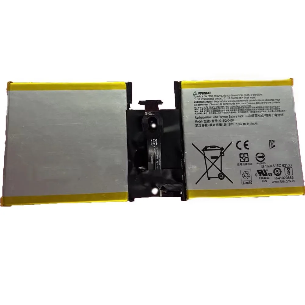 G16QA043H 7.66V 26.12Wh 3411mAh Laptop Battery For Microsoft Surface Go 1824 Series Tablet  2ICP4/76/76