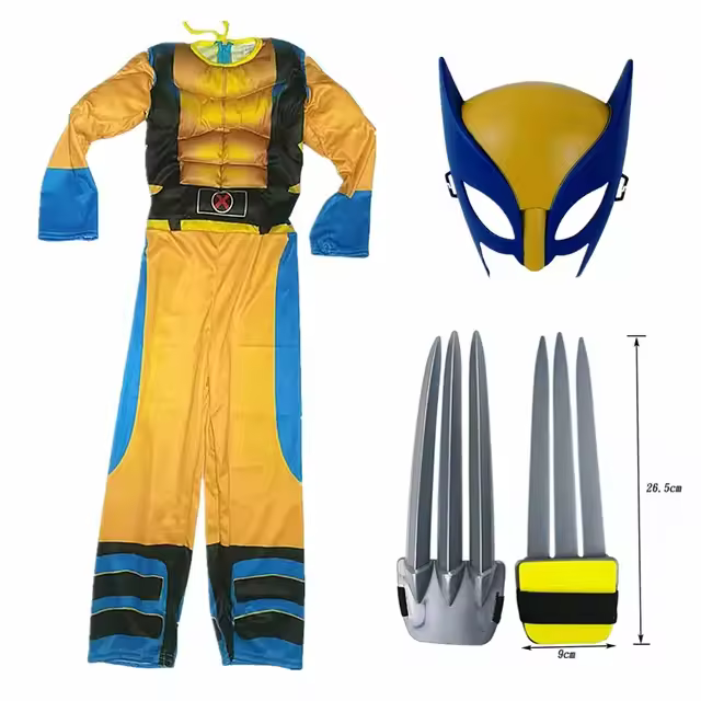 Child Movie Luxury Mask Jumpsuit Wolverine Cosplay Costume Halloween Christmas Kids New Year Costume Superhero Fantasy props - Image 6