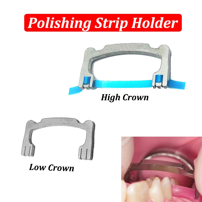 2Pcs Dental Holder Polishing Strip Holder Fit Low/high Crown Metal and Resin Polishing Strips Autoclavable Dental Tools