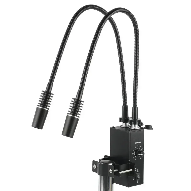 6W 6400K Dual LED Gooseneck Lights Illuminator Auxiliary Lamp Source For Industry Stereo Microscope Camera factory outlet