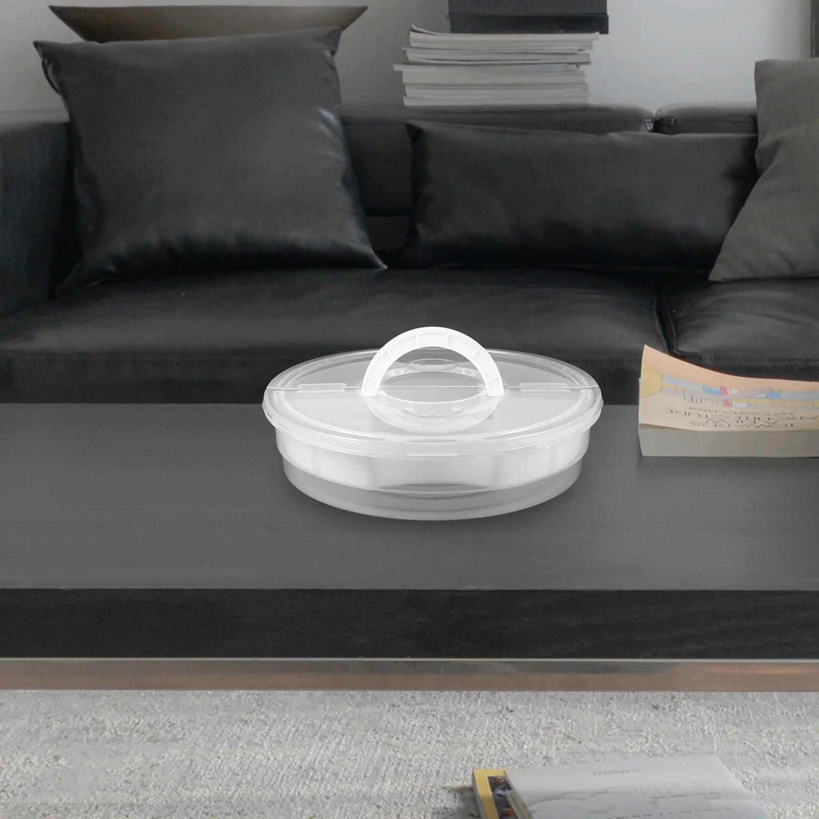 Pudełko na ciasto wielokrotnego użytku, okrągłe, z twardego materiału, przenośne, do przechowywania ciast, pizzy, kawałków ciasta, utrzymujące świeżość deserów.