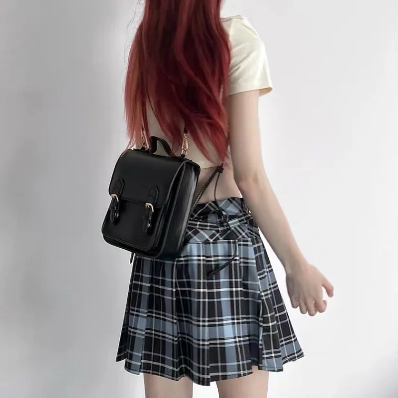 Japanese Ins Vintage All Match Backpacks Y2k Aesthetic Trendy Solid Mini Handbags New Simple Girls Casual Backpack Y2k Aesthetic