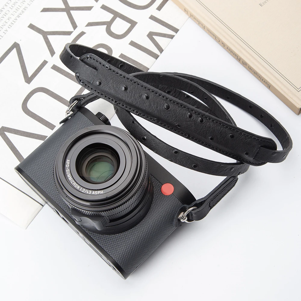 Genuine Cowhide Leather Durable Cross Body Neck 115cm Universal Lanyard Camera Neck Shoulder Strap Belt for SLR DSLR Camera