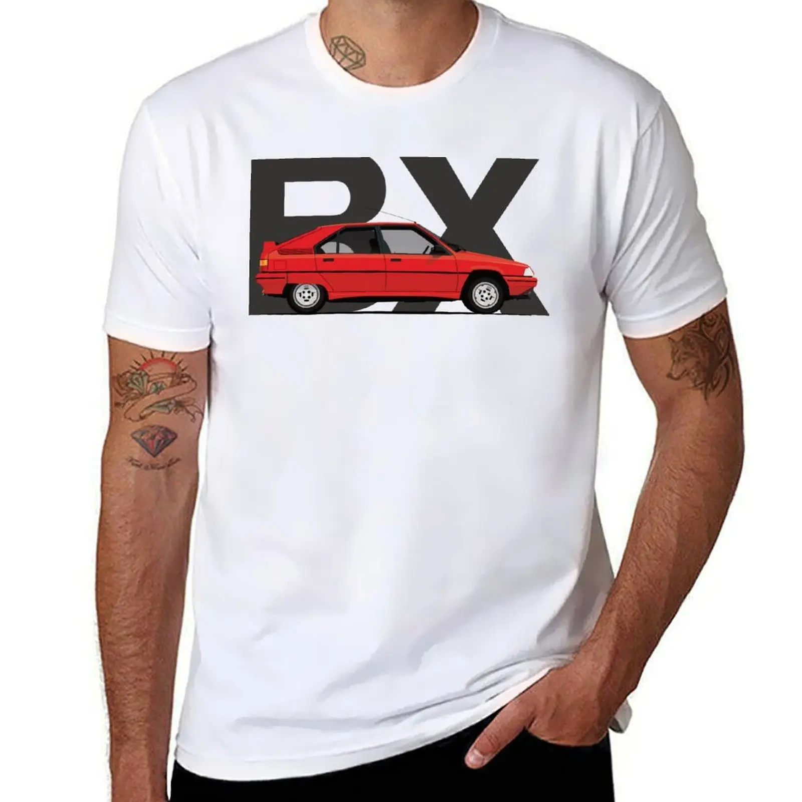 

Red BX - side view - text T-Shirt anime t shirts for man t shirts with prints T-Shirt