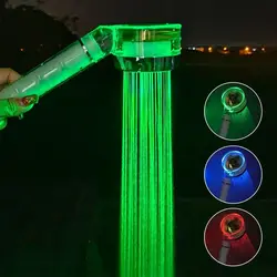 3/7 Colors Change Led Shower Filter High Pressure Turbo Propeller Pressurized Temperature Sensor Showerhead Bathroom Accessories