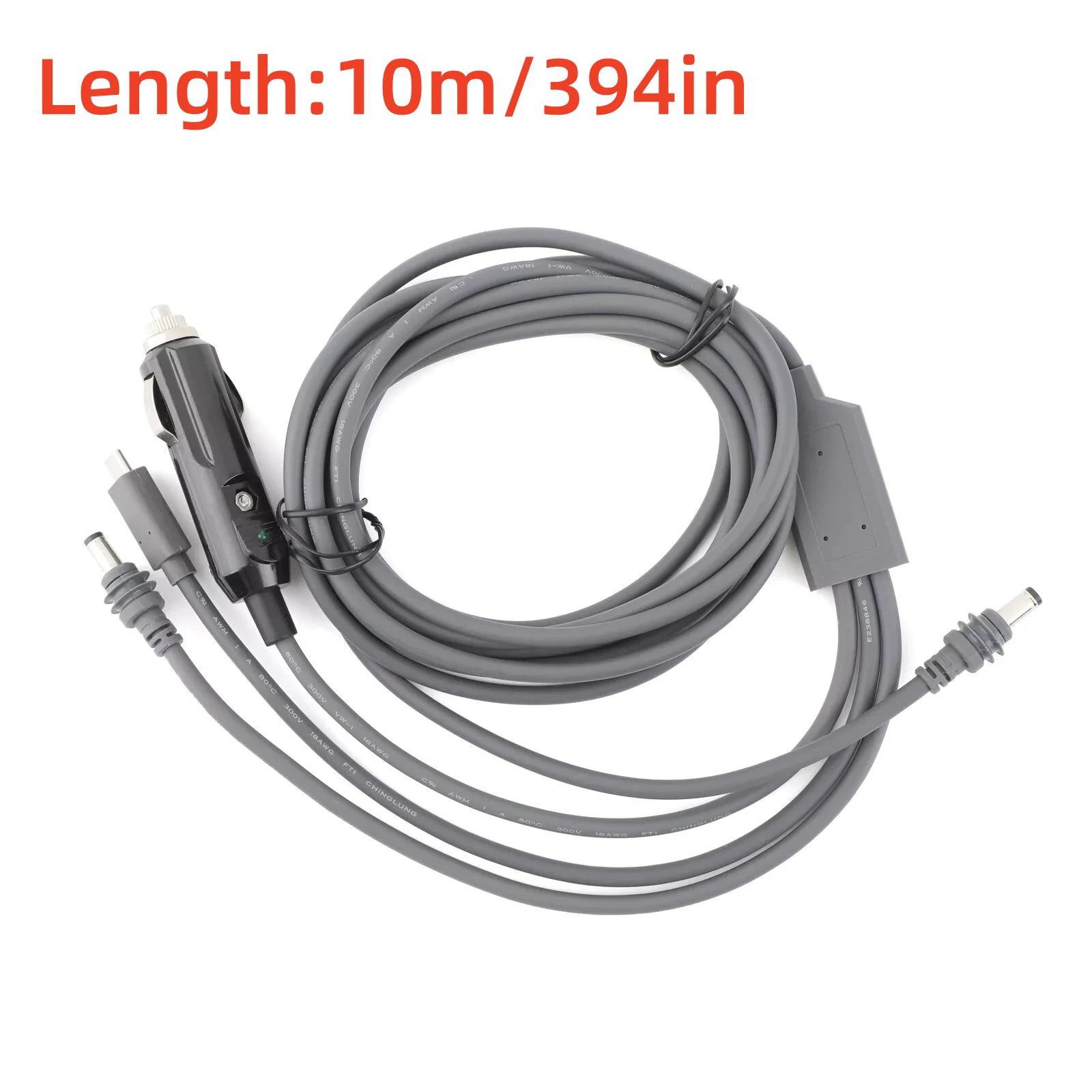 1Pc 10m Extension Cable For Starlink Mini 3 in 1 DC Power Cable Cord Car Charger Cigarette Lighter/TypeC/DC To Mini Cable 12-24V