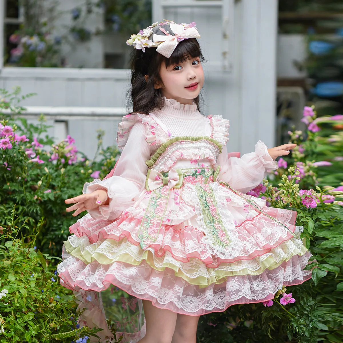 Girls Lolita Princess Dress New Four Seasons Children's Foreign Birthday Cake  Spring and Autumn