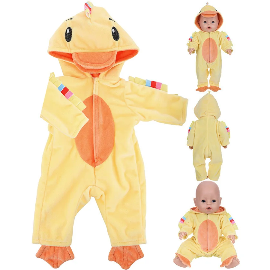 

43 cm Doll Outfits for 16-18 Inch Dolls Baby Born Doll Cute Jumpers Rompers Suit Autumn and Winter Plush Clothes Doll Baby Gift