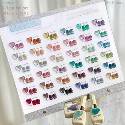 Glenys 36 color cat's eye nail polish glue is popular all the year round semi permanent immersion gel nail salon art varnish set