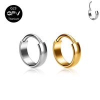 G23 F136 Titanium Earrings Cold Wind Preserved Color Vacuum Gold Plated Men's and Women's Earrings Perforated Jewelry