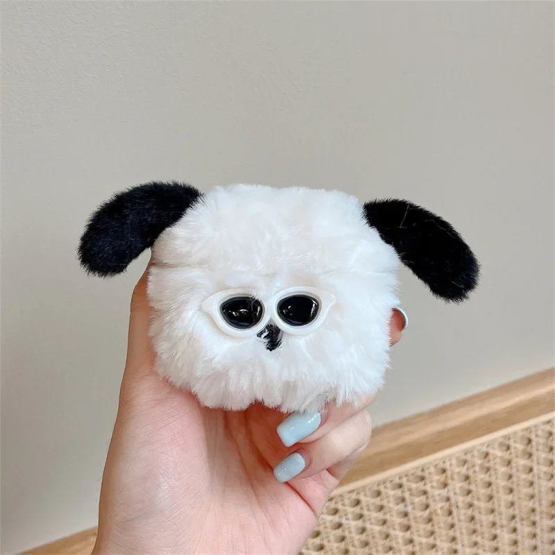 Plush Sunglasses Puppy Earphone Case for AirPods 1 2 Pro Soft Cute Fluffy Rabbit Case Bluetooth Charging Box for Air Pods 3 Pro2