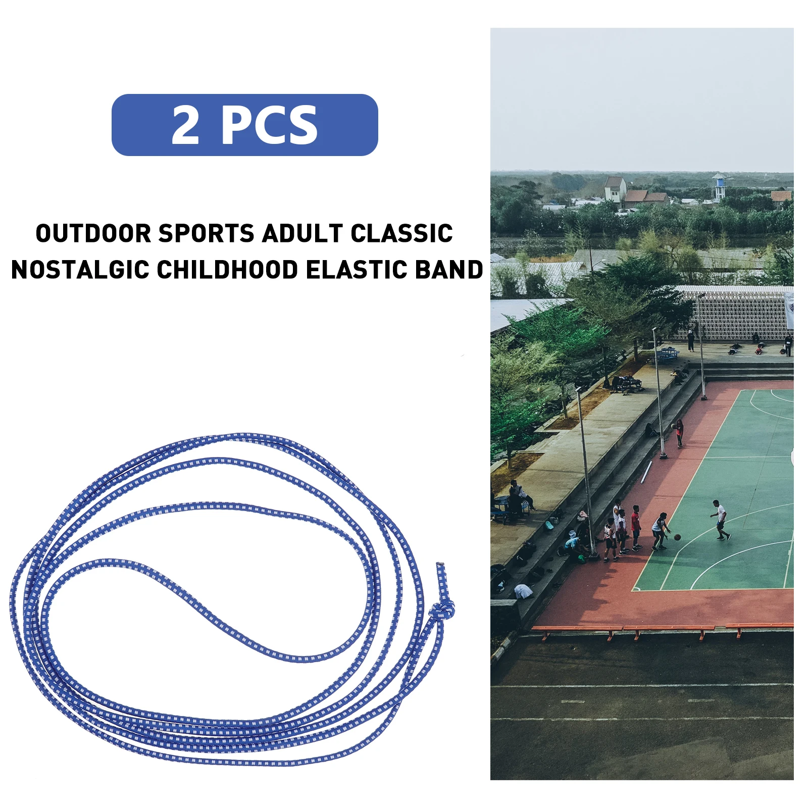 

2Pcs Jump Elastic Band Skipping Ropes Kids Exercise Workout Jump Rope Fitness Equipment Indoor Outdoor Sports Health