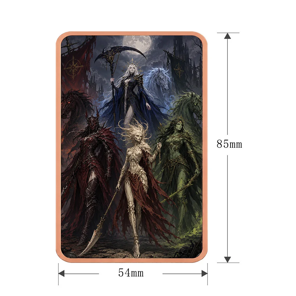 Death Female Reaper 5oz .999 Fine Copper Bar Gothic Lady Grim Reaper Pure Copper Desktop Decor Halloween Fantasy Souvenir Gift