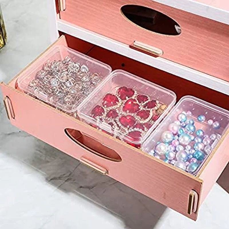 12/1Pcs Transparent Storage Box Jewelry Container Plastic Square Box Case Organizer Packaging For Jewelry Beads Earrings Storage