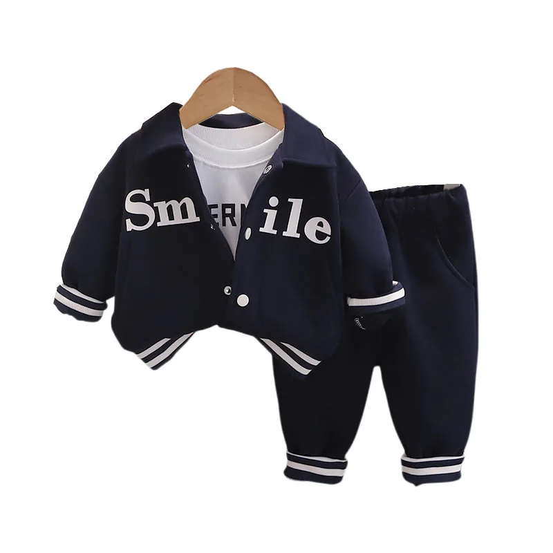 

Childrens Sets 2024 Spring Autumn Baby Boy Clothes 1 To 5 Years Letter Jacket + T-shirt + Pants Sport Suit for Kids Boys Outfits