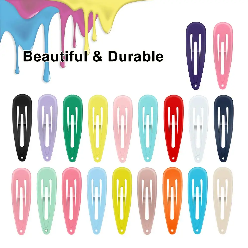 120/80/60Pcs Colorful BB Hair Clips for Girls Water Drop Shape Hairpin Princess Barrette Simple Snap Clip Girls Hair Accessories