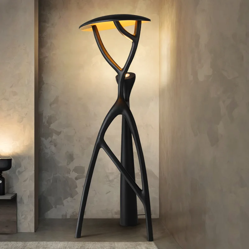 

Vintage Vertical Light Emitting Diode Floor Lamp Resin Black Floor Lamp Living Room Lighting