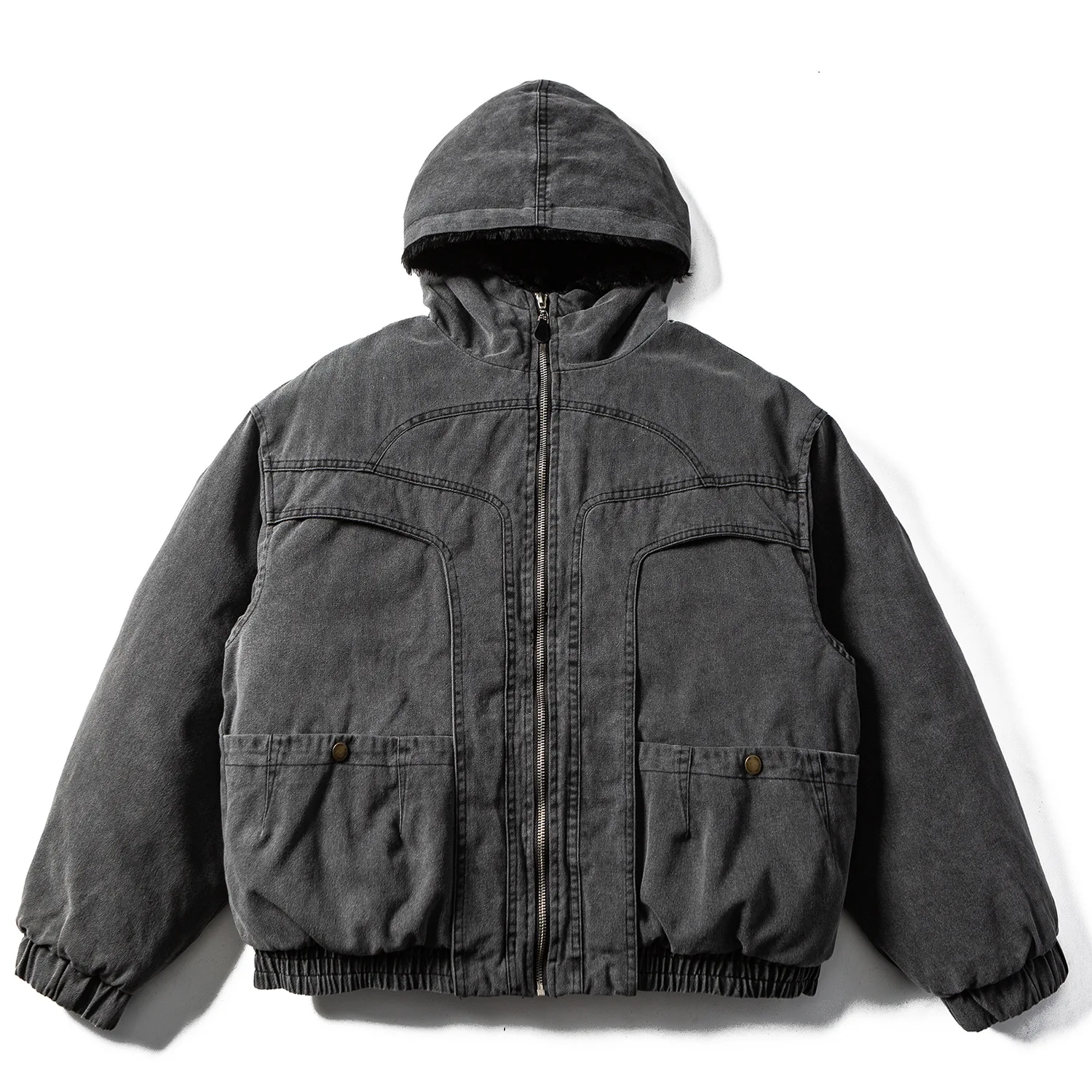 

Men Winter Jackets Thicken Fleece Warm Parkas Coats Vintage Hooded Padded Jackets Loose Casual Jackets Outwear